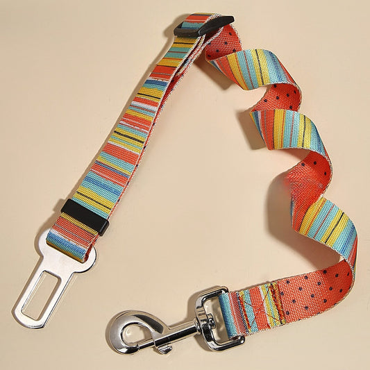 Nylon Dog Car Seat Belt with Hand Holding Rope