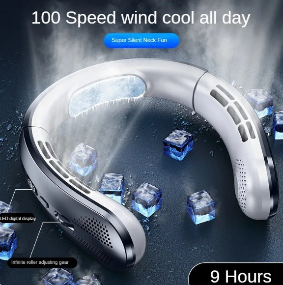 Portable Neck Fan with Digital Display